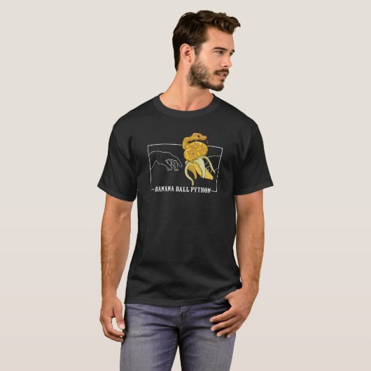Michelangelo Schepping van Adam Banaan Bal Python T-shirt (Voorkant volledig)