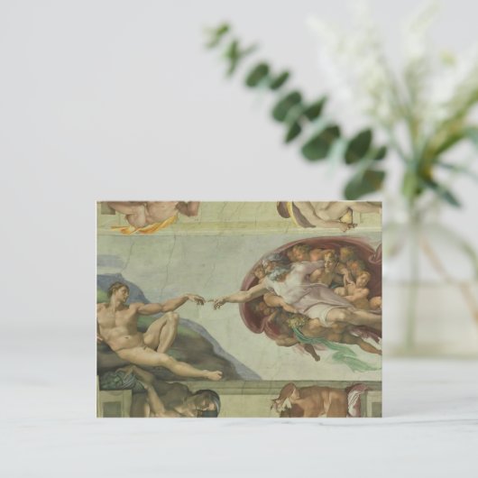 Michelangelo: Schepping van Adam Briefkaart (Staand voorkant)