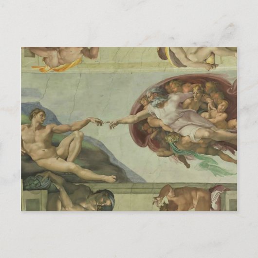 Michelangelo: Schepping van Adam Briefkaart (Voorkant)