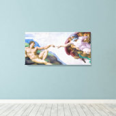 Michelangelo - Schepping van Adam Geïsoleerd Canvas Afdruk (Insitu (Houten vloer))
