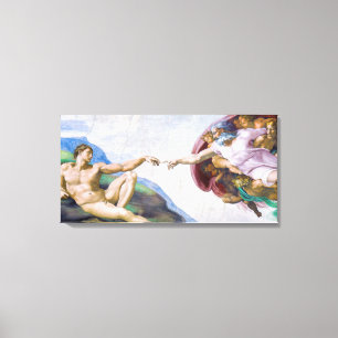 Michelangelo - Schepping van Adam Geïsoleerd Canvas Afdruk