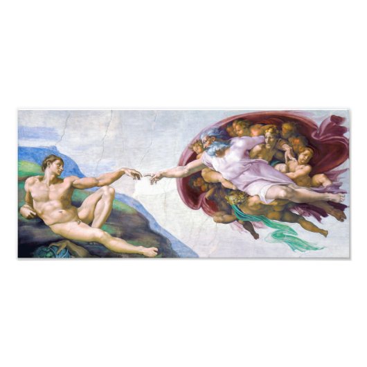 Michelangelo - Schepping van Adam Geïsoleerd Foto Afdruk (Voorkant)