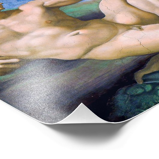 Michelangelo - Schepping van Adam Geïsoleerd Foto Afdruk (Hoek)