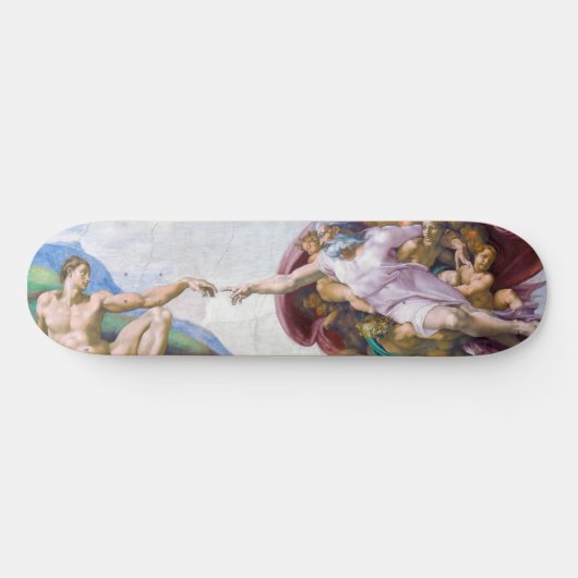 Michelangelo - Schepping van Adam Geïsoleerd Persoonlijk Skateboard (Horizontaal)