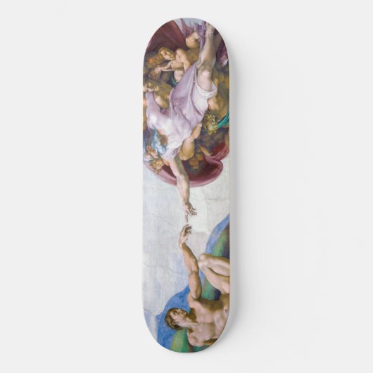 Michelangelo - Schepping van Adam Geïsoleerd Persoonlijk Skateboard (Voorkant)