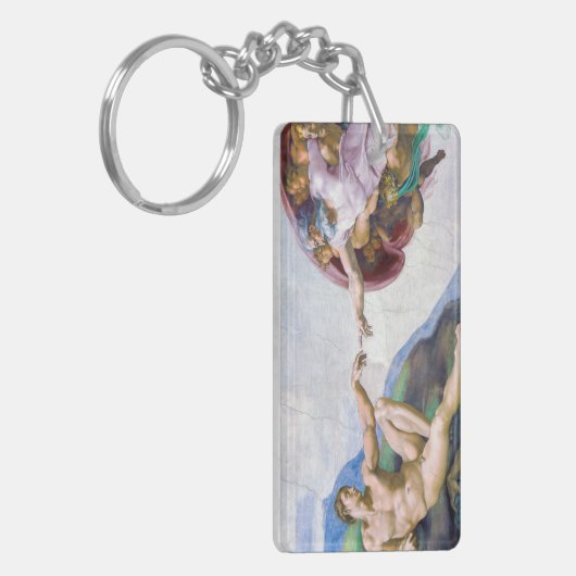 Michelangelo - Schepping van Adam Geïsoleerd Sleutelhanger (Voorkant Links)