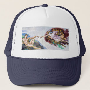 Michelangelo - Schepping van Adam Geïsoleerd Trucker Pet