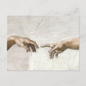 Michelangelo Schepping van Adam Handen Fijne Kunst Briefkaart (Voorkant)