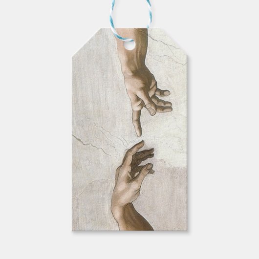 Michelangelo Schepping van Adam Handen Fijne Kunst Cadeaulabel (Voorkant)