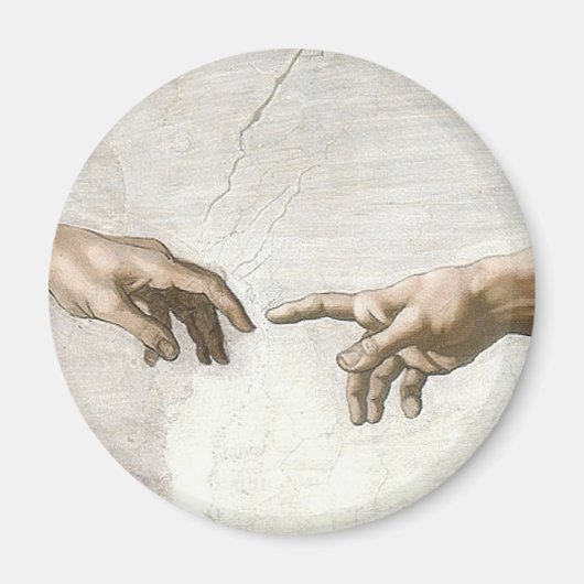 Michelangelo Schepping van Adam Handen Fijne Kunst Magneet (Voorkant)