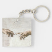 Michelangelo Schepping van Adam Handen Fijne Kunst Sleutelhanger (Achterkant)
