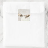 Michelangelo Schepping van Adam Handen Fijne Kunst Vierkante Sticker (Tas)