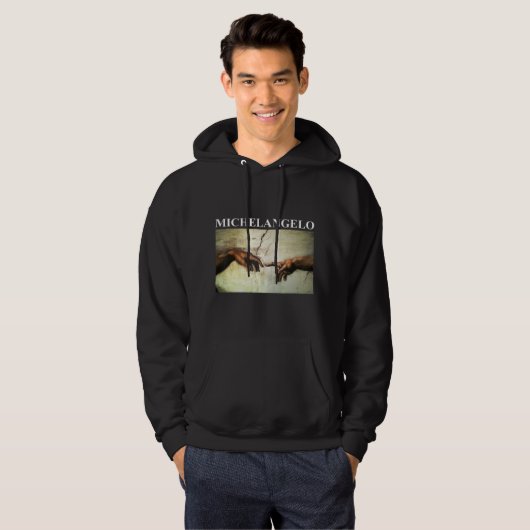 Michelangelo schepping van Adam kunst Hoodie (Voorkant volledig)