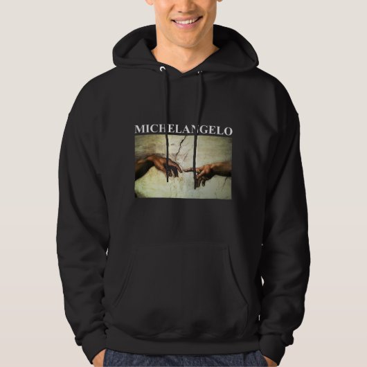 Michelangelo schepping van Adam  kunst Hoodie (Voorkant)