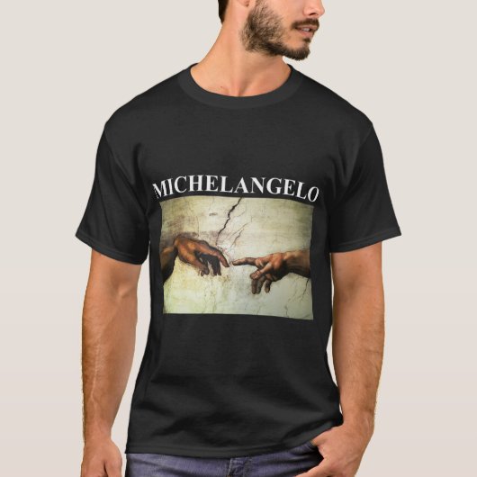 Michelangelo schepping van Adam  kunst T-shirt (Voorkant)