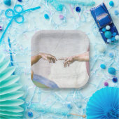 Michelangelo - Schepping van Adam, Sixtijnse Kapel Papieren Bordje (Feest)