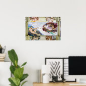 Michelangelo - Schepping van Adam, Sixtijnse Kapel Poster (Thuiskantoor)