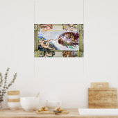Michelangelo - Schepping van Adam, Sixtijnse Kapel Poster (Keuken)