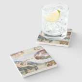 Michelangelo - Schepping van Adam, Sixtijnse Kapel Stenen Onderzetter (Zijkant)