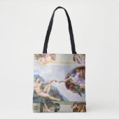 Michelangelo - Schepping van Adam, Sixtijnse Kapel Tote Bag (Voorkant)