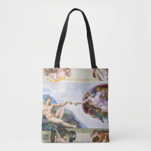 Michelangelo - Schepping van Adam, Sixtijnse Kapel Tote Bag