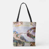 Michelangelo - Schepping van Adam, Sixtijnse Kapel Tote Bag (Achterkant)