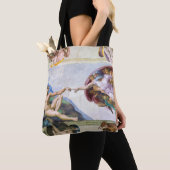 Michelangelo - Schepping van Adam, Sixtijnse Kapel Tote Bag (Dichtbij)