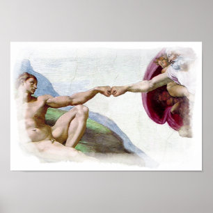Michelangelo Schepping Van De Mens - God Adam Vuis Poster