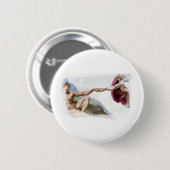 Michelangelo Schepping Van De Mens - God Adam Vuis Ronde Button 5,7 Cm (Voorkant /achterkant)