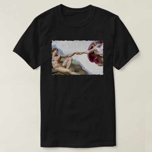 Michelangelo Schepping Van De Mens - God Adam Vuis T-shirt (Design voorkant)
