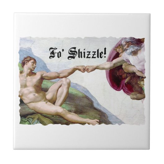 Michelangelo Schepping Van De Mens Vuist Bump Fo S Tegeltje (Voorkant)
