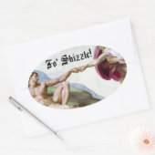 Michelangelo Schepping Van De Mens Vuistslag Fo Sh Ovale Sticker (Envelop)
