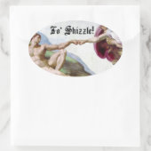 Michelangelo Schepping Van De Mens Vuistslag Fo Sh Ovale Sticker (Tas)