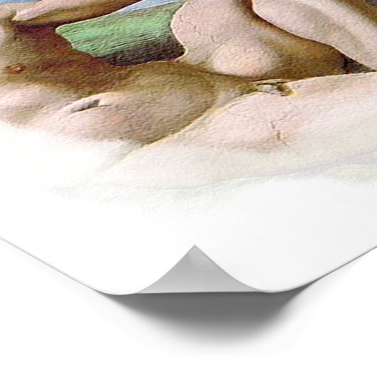 Michelangelo schepping van Man - God Adam Fist Bum Poster (Hoek)