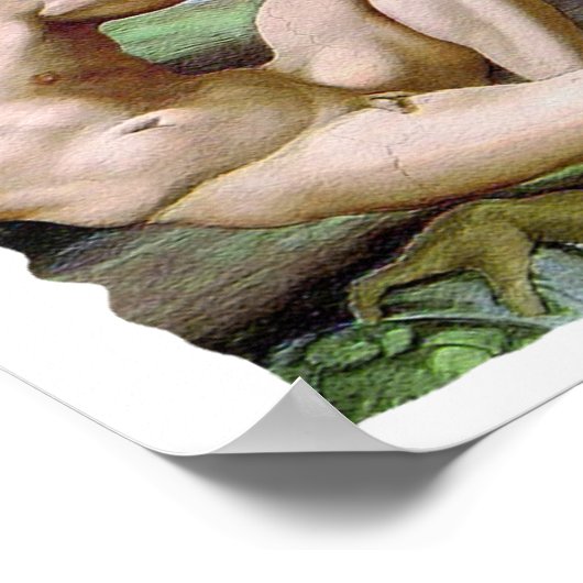 Michelangelo schepping van Man vuist stok Poster (Hoek)