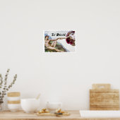 Michelangelo schepping van Man vuist stok Poster (Keuken)
