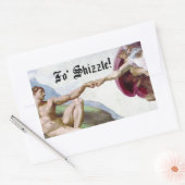 Michelangelo schepping van Man vuist stok Rechthoekige Sticker (Envelop)