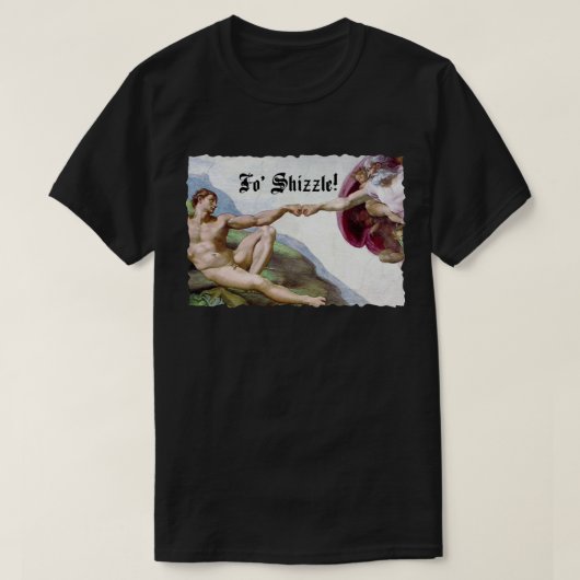 Michelangelo schepping van Man vuist stok T-shirt (Design voorkant)