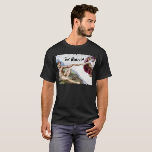 Michelangelo schepping van Man vuist stok T-shirt (Voorkant volledig)