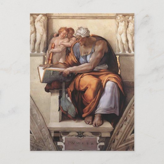 Michelangelo:Sistine Chapel Ceiling: Cumaean Sibyl Briefkaart (Voorkant)