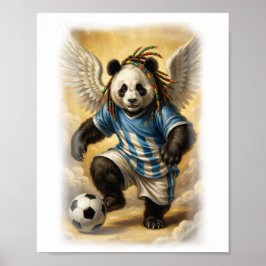 Michelangelo stijl Pandadesign op een Poster