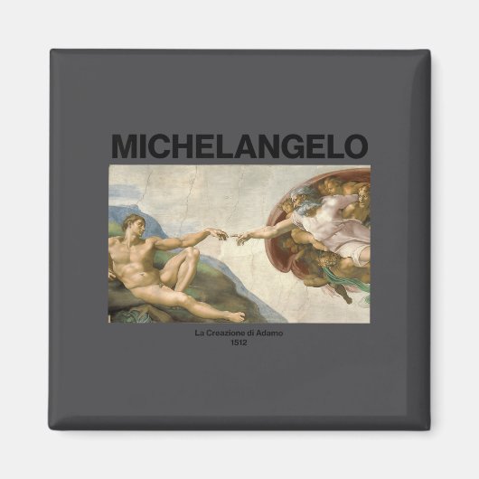 Michelangelo - The Creation Of Adam _ Famous Paint Magneet (Voorkant)