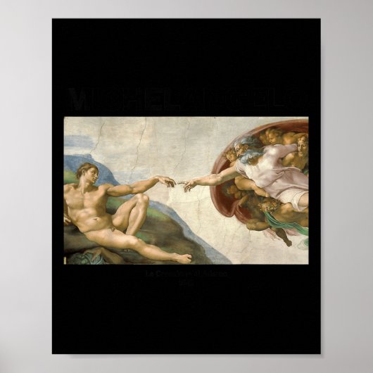 Michelangelo - The Creation Of Adam _ Famous Paint Poster (Voorkant)