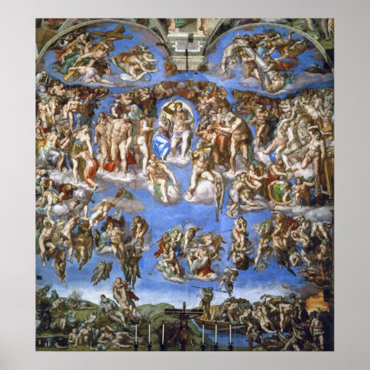 Michelangelo The Last Judgment Fresco Masterpiece Poster (Voorkant)