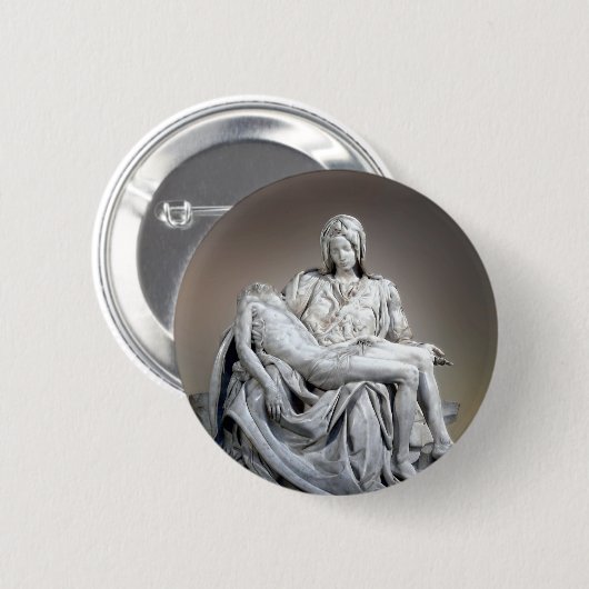 Michelangelo - The Pieta Ronde Button 5,7 Cm (Voorkant /achterkant)