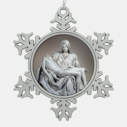 Michelangelo - The Pieta Tin Sneeuwvlok Ornament (Voorkant)