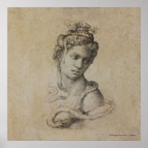 MICHELANGELO'S CLEOPATRA DRAWING POSTER