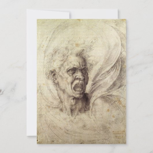 Michelangelo's Damned Soul, hoofd van een Man (Voorkant)