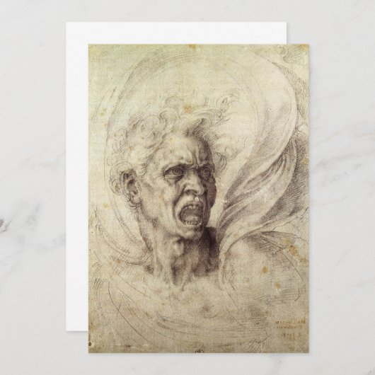 Michelangelo's Damned Soul, hoofd van een Man (Voorkant / Achterkant)