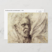 Michelangelo's Damned Soul, hoofd van een Man Briefkaart (Voorkant / Achterkant)